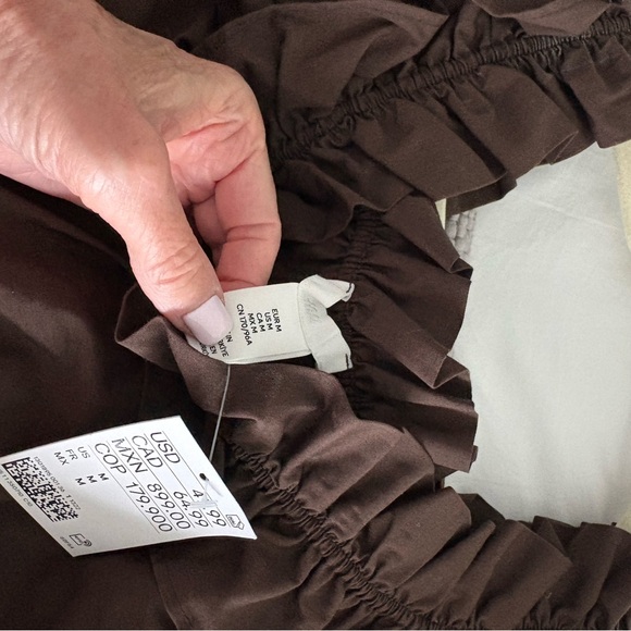 H&M Brown Ruffled Mini Dress - Picture 2 of 7